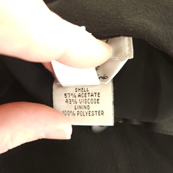 VTG Talbots Women 4 28x24 Black A-Line Midi Italian Fabric Acetate Viscose Skirt - Picture 4 of 6